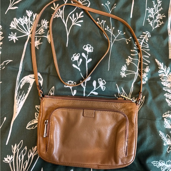 Fossil Handbags - Fossil Light Brown Leather Small Crossbody Bag